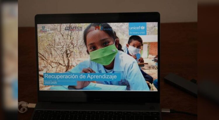 Implementarán Unicef y Seech programas para reforzar la formación académica de niños y adolescentes